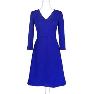 Lauren Ralph Lauren Dress Womens 0 Purple Sheath Waffle Knit Stretch Office Work